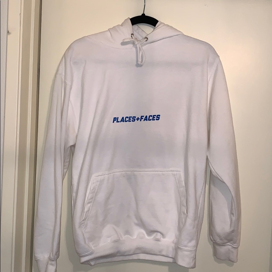 PlacesFaces White Belly Logo Hoodie